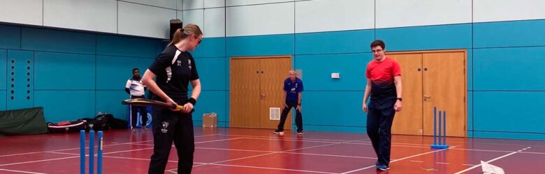 Totally Blind Player Batting During 2021 Coaching Course